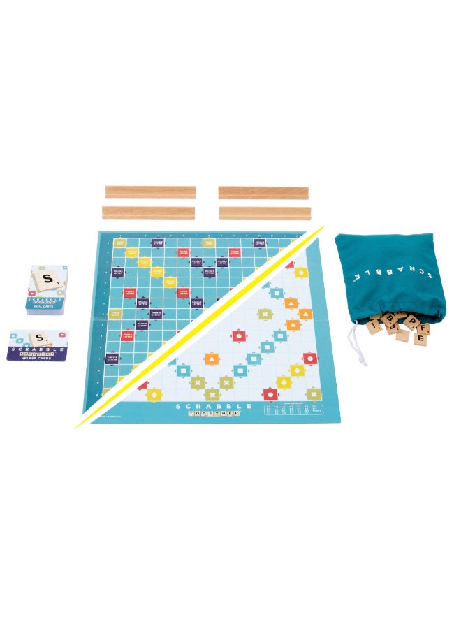 ماتيل جيمز Scrabble Board Game, Classic Family Word Fun, featuring Wooden Letter Tiles and Racks, with Two Ways to Play for 2-4 Players - Image 3
